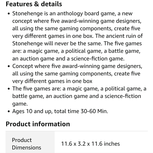 Stonehenge An Anthology Board Game - 5 games in 1 - Picture 11 of 13